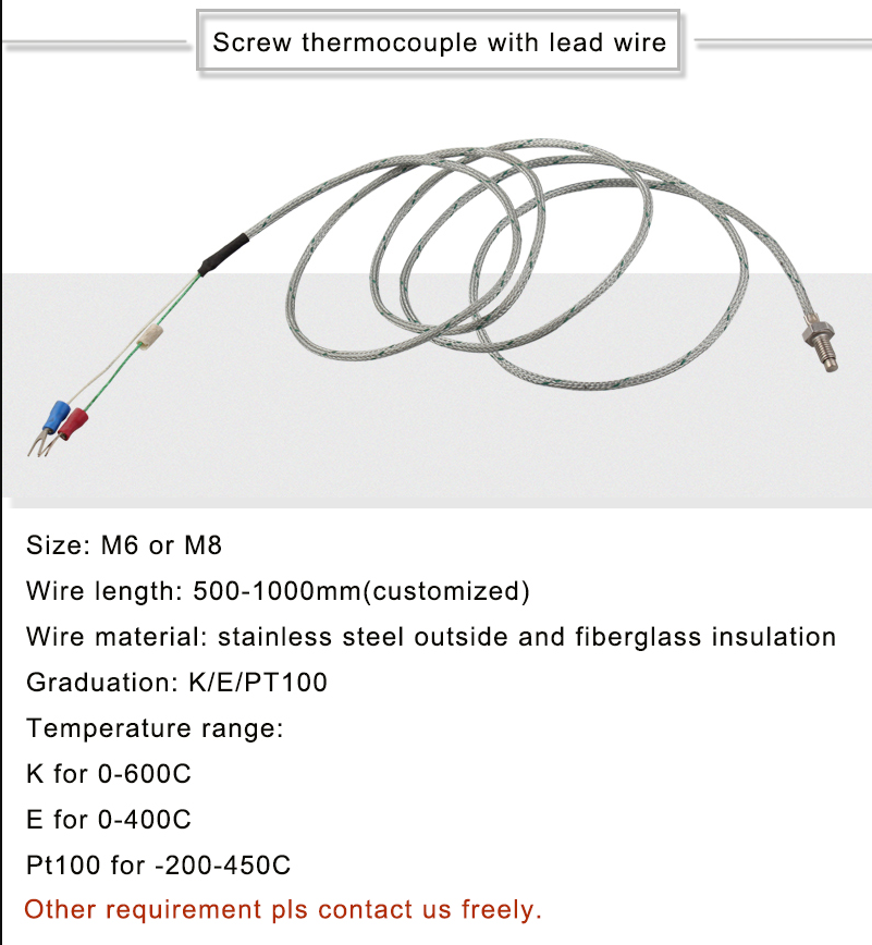 Screw surface Thermocouple